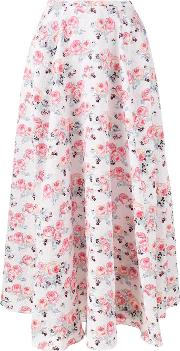 Floral Print 'eleanor' Midi Skirt Women Polyamidepolyester 14, White