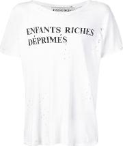 Enfants Riches Deprimes Distressed Logo Print T Shirt 