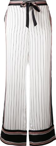 Kate Moss Striped Trousers Women Silk L, White