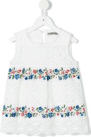 Floral Emboidered Crochet Top Kids Cottonpolyester 10 Yrs, White
