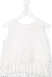 Floral Lace Blouse Kids Polyesterviscose 12 Yrs, White