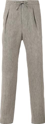 Drawstring Trousers Men Linenflax 46, Nudeneutrals