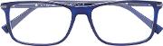 Ermenegildo Zegna Square Optical Glasses Men Acetatemetal 55, Blue 