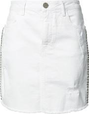 Studded Skirt Women Cottonspandexelastane L, Women's, White