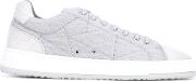 . Contrast Panel Sneakers Men Cottonleatherrubber 41, Grey