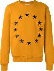 Star Embroidered Sweatshirt Men Cottonpolyester Xl, Yelloworange