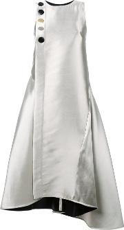 Eudon Choi Metallic Asymmetric Dress Women Silkpolyester 12, Nudeneutrals 