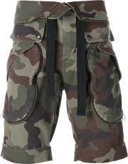 Camouflage Bermuda Shorts Men Cotton S, Green