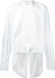 Elongated Back Shirt Men Cotton S, White