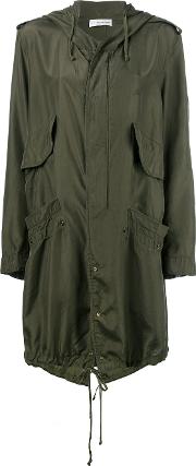 Hooded Raincoat Women Silk S, Green