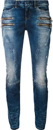 Zipped Pocket Jeans Women Cottonspandexelastane 27, Blue
