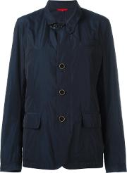 Zipped Blazer Coat Women Polyester M, Women's, Blue
