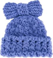 Knitted Bow Beanie 