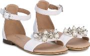Faux Pearl Cluster Sandals 