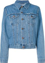Embroidered Denim Jacket Women Cotton Xs, Blue