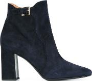 Round Toe Ankle Boots Women Leathersuederubber 37, Blue