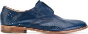 Slip On Brogues Women Leather 37.5, Blue