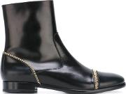 Zip Detailed Ankle Boots Women Leatherrubber 40, Black