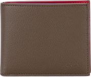 Block Panel Wallet Men Leather One Size, Brown
