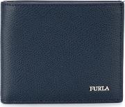 Furla Logo Billfold Wallet Men Leather One Size, Blue 