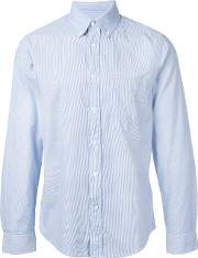 Dreamy Oxford Stripe Shirt Men Cotton S, Blue