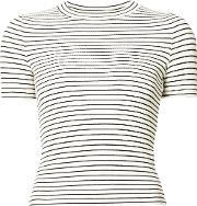 Striped T Shirt Women Spandexelastaneviscose L, Black