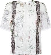 Lace Detail Floral Shirt Women Silkpolyamideviscose 44