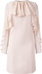 Ruffled Detail Dress Women Silkacetateviscose 42, Pinkpurple