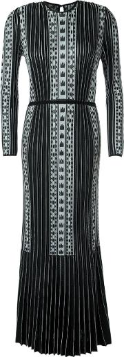Pattern Knit Gown Women Polyimide M, Black