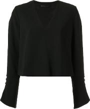 Long Sleeves Blouse Women Polyester 36, Women's, Black