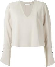 Long Sleeves Blouse Women Polyester 36, Women's, Grey