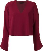 Long Sleeves Blouse Women Polyester 42, Red
