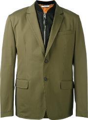 Givenchy Bomber Layer Blazer Jacket Men Cottonpolyamide 54, Green 