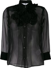 Givenchy Sheer Blouse Women Silkcottonpolyamidewool 38, Black 