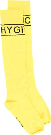 Logo Pattern Socks Women Polyamidewool  Yelloworange