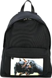 Rottweiler Print Backpack Men Acrylicpolyamide One Size, Black