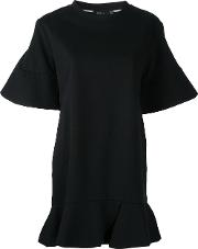 Goen.j Ruffled T Shirt Dress Women Cotton S, Black 