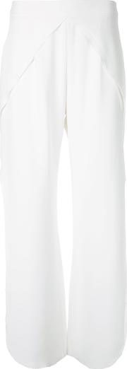 Goen.j Slit Sides Cropped Trousers Women Silk S, White 