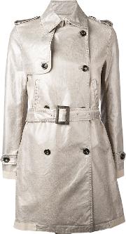 Golden Goose Deluxe Brand Double Breasted Trench Coat Women Cotton M, Grey 