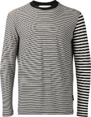 Striped Longsleeved T Shirt Men Cottonlinenflax L, Black