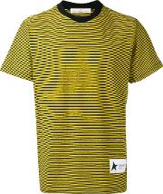 Striped T Shirt Men Cotton S, Yelloworange