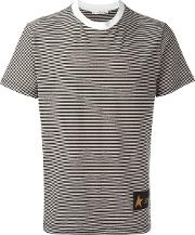 Striped T Shirt Men Cottonnylon Xxs, Black
