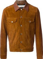 Suede Classic Jacket Men Calf Leatherpolyesterviscose L, Brown