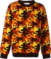 Camouflage Sweater Men Acrylicwool S, Yelloworange