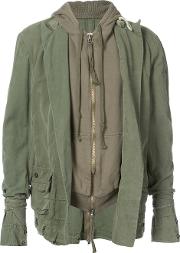 Army Tent Hooded Jacket Men Cotton 2, Green