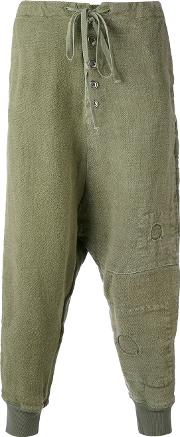 Drop Crotch Sweatpants Men Linenflax 3, Green