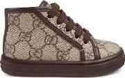 Gucci Kids Toddler Gg Supreme High Top Sneakers Kids Leathercanvas 23, Brown 
