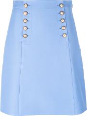 Matelot Mini Skirt Women Silkacetatewool 40, Blue