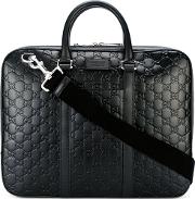 Signature Briefcase Men Leather One Size, Black