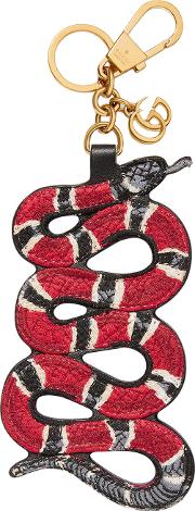 Snake Keychain Women Leathermetal One Size, Red